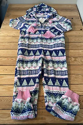 Munki Munki NWT Women’s Full Zip Patterned One Piece Pajamas Size M Pink HG • $26.91