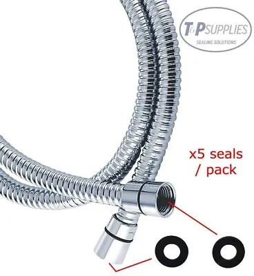Shower Hose Seal Rubber Washers - 5 Pack 1/2  BSP Fitting - Pipe Bathroom Plumb • £2.73