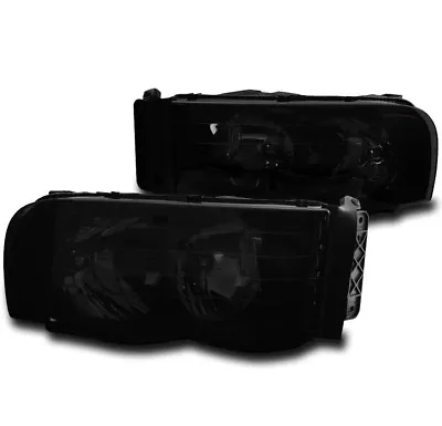 For 02-05 Ram 1500/03-05 2500 3500 Replacement Headlights Headlamp Black/smoke • $96.95