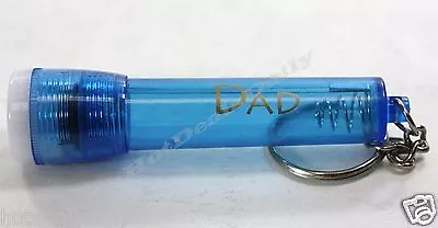 Lot Of Two (2) Dad Flashlight Blue Keychain Fathers Day Adorable Key Chain • $1.47