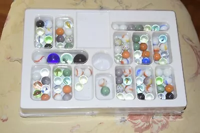 Vintage Lot Of 103 Marbles Including 4 Shooters - Color Swirl Glass • $29.99