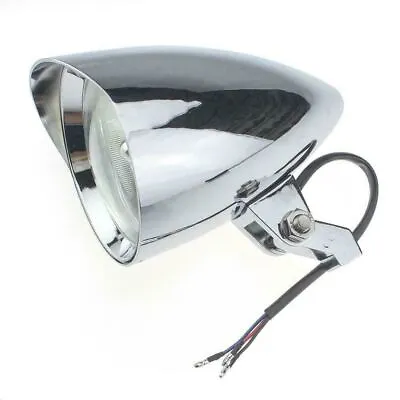 Chrome Motorcycle Bullet Style Headlight Lamp For Bobber Chopper Custom • $70.43