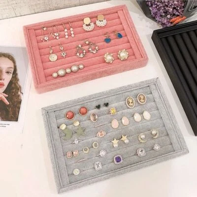 Jewelry Display Box Case Gemstone Storage Organizer Watch Ring Show Holder Tray • $14.68