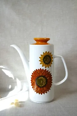 Vintage J&G Meakin Coffee Pot 'Palma' Sunflower Retro Studio Teapot • £18.99