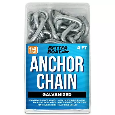 Galvanized Anchor Chain Boat Anchor Chain 1/4  Anchor Chains • $28.79