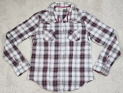 Western Shirt Plaid Sequins Pearl Snap Women's Medium Cumberland Outfitters • $12.99