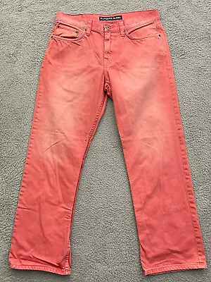 Express Jeans Men 33x32 Pink Blake Loose Fit Boot Cut Denim Classiccore Normcore • $21.15