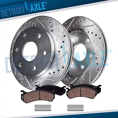 Rear Drilled Rotors Ceramic Brake Pads For 2004-2008 Ford F-150 Lincoln Mark LT • $125.89