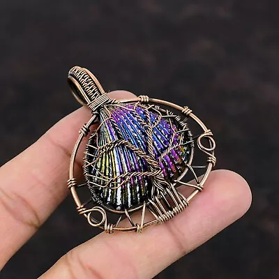 Titanium Coated Shell Copper Mom Gift Wire Wrapped Tree Of Life Pendant 2.32  • $24