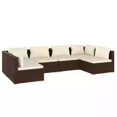 6-Piece Outdoor Lounge Set Garden Patio Sofa Wicker Rattan Furniture Setting • $772.45