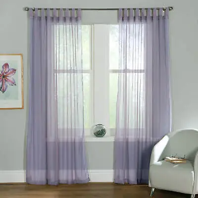 Tab Top Plain Dyed Voile Curtain Panels BUY ONE PANEL GET ONE PANEL FREE  • £7.87