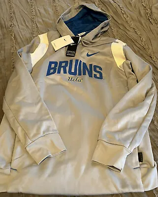 UCLA BRUINS Pullover NIKE Hoodie MEDIUM Sweatshirt NEW Therma Fit FREE SHIP Gray • $42.49