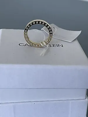 Calvin Klein Brand New Boxed Ring Rise Gold Crystals Size K • £22