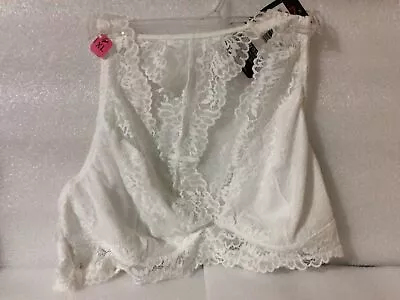 Maidenform Lace T-Back Bralette Size XL Style #DM1126 White Lace • $14.99