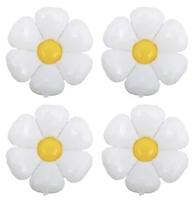 4pcs Daisy Flower Balloons Air Fill Summer Party Decoration Floral Display Prop • £3.99