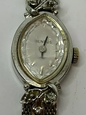 Working Vintage 60's Ladies Silver Benrus 21 Jewel Mechanical Hand Wind Watch AB • $38