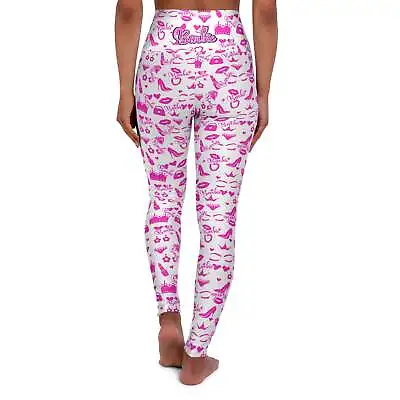 Chic Barbie Print Leggings For Women Custom Pink Barbie Design On White Leggins • $34.19