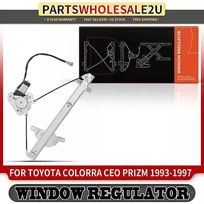 Window Regulator W/ Motor For Toyota Corolla 93-97 Geo Prizm Front Right 741-784 • $38.49