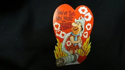 Vintage FRED FLINTSTONE Fireman Valentine Card C. 1960s • $18.99