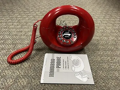 + Polyconcept Donut Handbag Red Push Button Dial Vintage Retro Style W/ Cord SB • $49.99