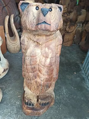 Chainsaw Carving Bear Sussex Elm Wood Home Garden Rustic Sculpture Art Crafts  • £350