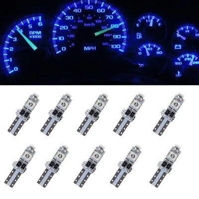 10pcs Blue 3-SMD Gauge Cluster Background Lighting LED Bulbs 37 73 74 79 T4/T5 • $9.70