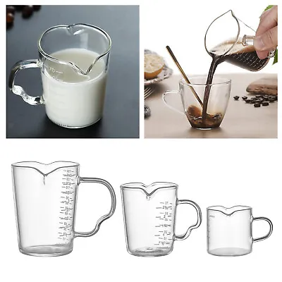 Glass Measuring Milk Cup Jigger Double Mouth Shot Glass Cup And Scale Ounce Cup • £8.18