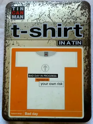 £14.99 • Buy Tin Can Man T-shirt In A Tin  Bad Day In Progress Approach At Your Own Risk