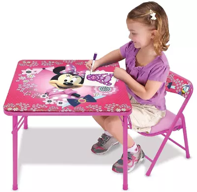 Minnie Mouse Table And Chairs Set Kids Furniture For Girls Bedroom Playroom • $55.99