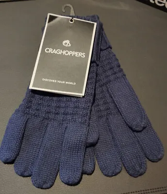 Craghopper Mens Soft Navy Gloves Size S/m New With Tags • £7.99