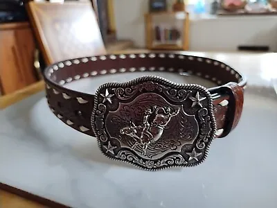 Youth Western Belt With Buckle - Size 24  - Nocona (30 ) End To End Leather NEW • $48