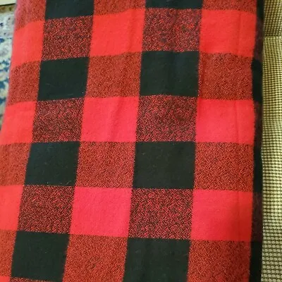 Sewing Fabric Buffalo Check Plaid Red & Black Flannel Kaufman Mammoth 1ydx44  • $6.60