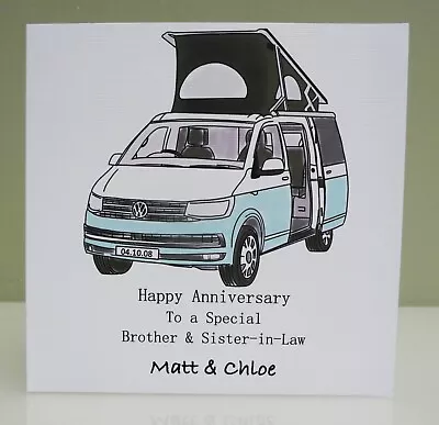 Personalised Anniversary Camper Van Card - Wedding Anniversary - VW Transporter  • £3.25