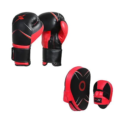 Boxing Gloves Focus Pads Set Hook & Jabs Mitts Punch Bag Gym MMA UFC Training • $43.05