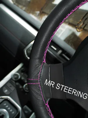 True Leather Steering Wheel Cover For Volkswagen T3 79-90 Hot Pink Double Stitch • $44.80