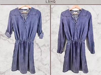 Levi's Women 100% Lyocell Demin Dress 3/4-long Sleeves Blue Size S Ref386 • £23.49