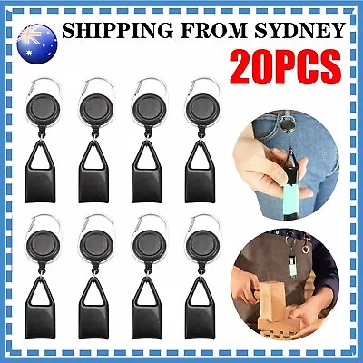 20PCS Retractable Lighter Leash Clip Keychain Rubber Cover Large Maxi Bic Black • $32.93
