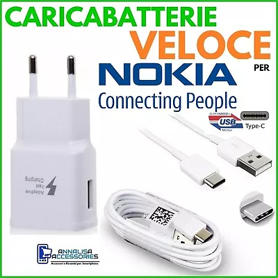 Charger Fast Charger For Nokia 5.4 Plug USB + Cable Type C • £9.06