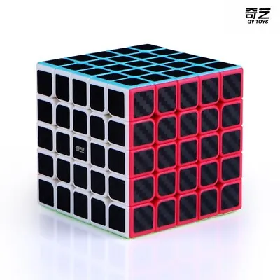 5x5x5 Carbon Fibre Speed Puzzle Cube Developmental Toys Birthday Gift Boys Black • $11.99