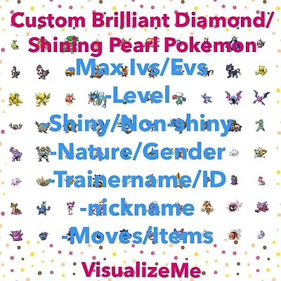 Pokemon Brilliant Diamond/Shining Pearl - ANY Shiny 6IV Custom Pokemon - BDSP • $1.15