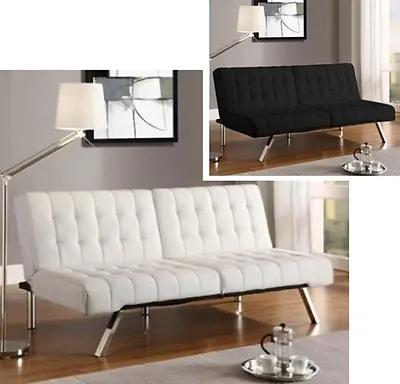 $325.95 • Buy Convertible Futon Leather Sofa Bed Futons Couch Metal Legs Lounger Sofas Sleeper