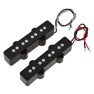 Pair Of 4 String Bridge Neck Pickups Set For Fender Jazz Bass Black Open Style • $25.29