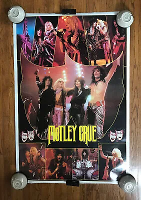 Vintage Original 1986 Motley Crue Collage XL Poster Rock Music Memorabilia • $99.95