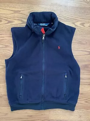 Polo By Ralph Lauren Men's Vest Fleece  Blue Store Away Hood XL Hoodie Jacket • $44.99