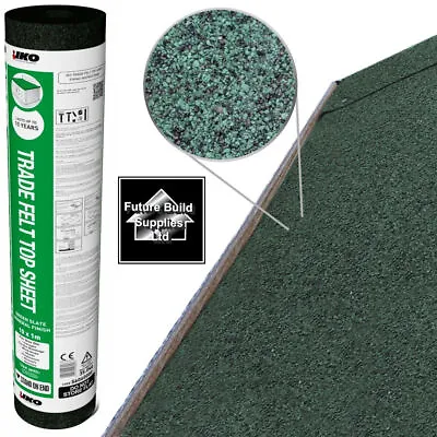 IKO Trade Top Sheet | Green 10m X 1m | Garden Roofing Shed Felt Bitumen Roof • £44