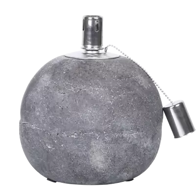 Garden Oil Lamp Burner Concrete Sphere Outdoor Patio Light Stainless Steel Large • £24.99