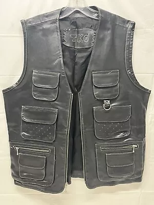 Vintage TKO Leather Men Vest Multi Pockets  21.5in. Wide- 29.5in.height • $9.99
