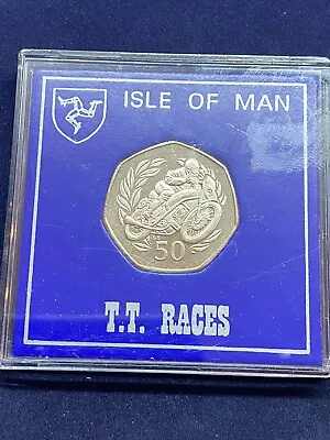 £34.99 • Buy 1999 Isle Of Man TT Race Les Graham 50p Coin UNC In Printed Display Holder Case