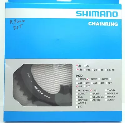 Shimano 105 FC-R7000 Chainring 52T For 52-36T Black 11 Spd FC-R8000 Usable • $110.81