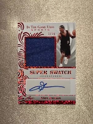 2022 Leaf In The Game Used Allen Iverson Red Super Jersey Auto #1/20 76ers • $224